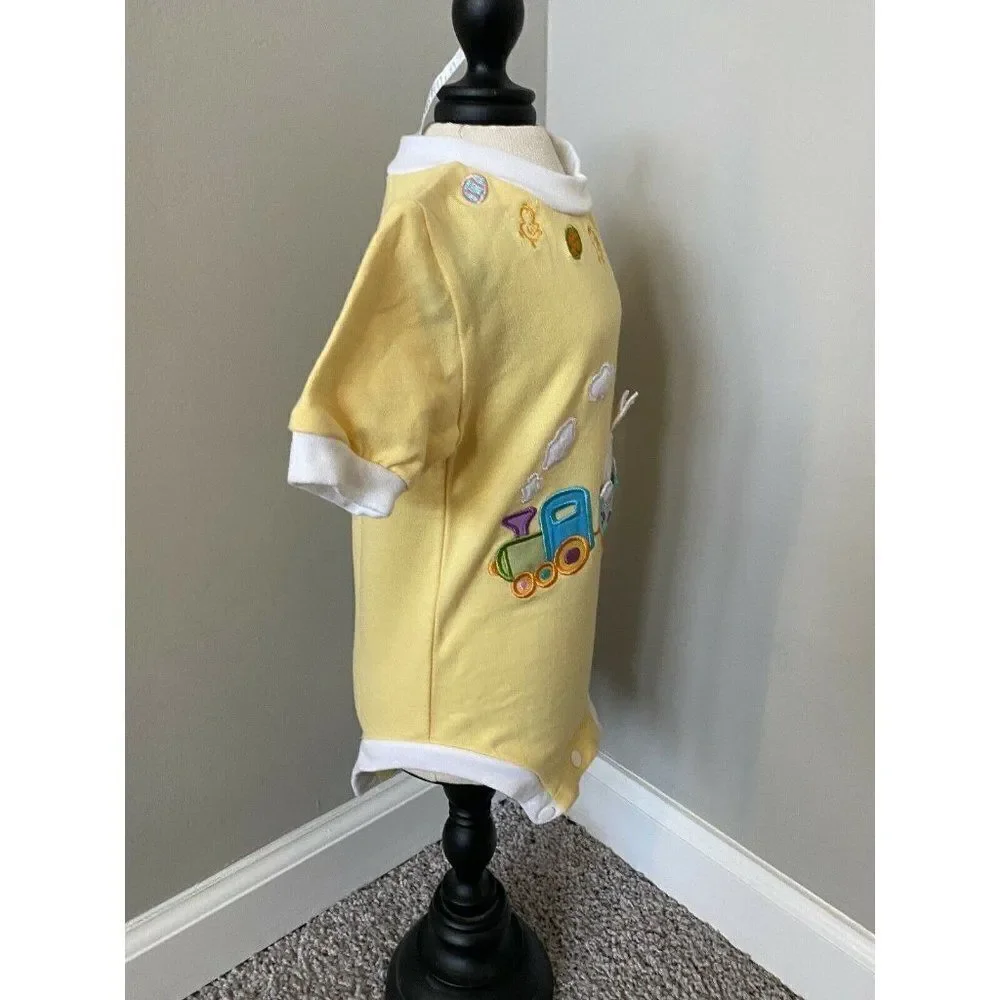 Springtime Creations Yellow Easter Bunny Egg Train Embroidered 1 Piece 6 Month